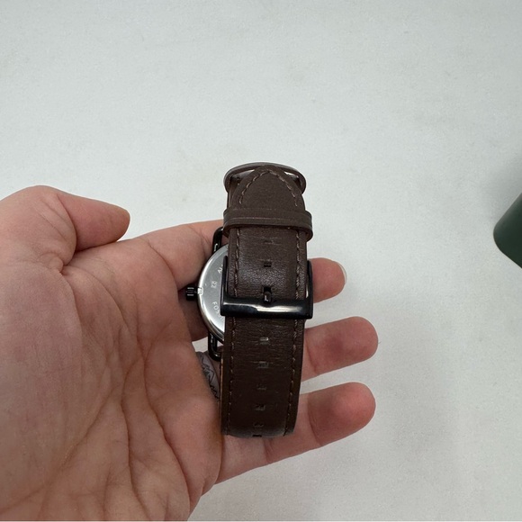 NWOT Fossil Mens Copeland 42mm Three-Hand Brown Leather Watch FS5666 w/ Box - Picture 3 of 8